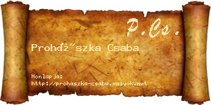 Prohászka Csaba névjegykártya