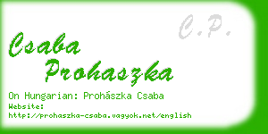 csaba prohaszka business card